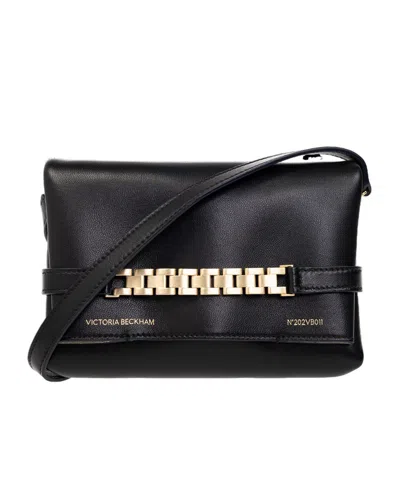 Victoria Beckham Chain Leather Crossbody Bag In Black