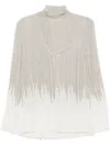 Victoria Beckham Chain-link Print Blouse In 中性色