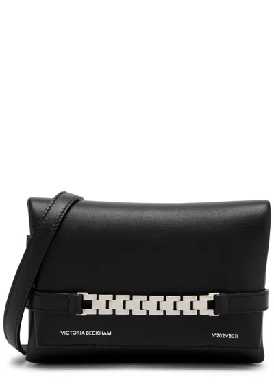 Victoria Beckham Chain Mini Leather Pouch In Black