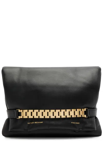 Victoria Beckham Chain Padded Leather Pouch In Black