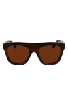 Victoria Beckham Chain Pouch 52mm Modified Rectangular Sunglasses In Brown