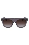 Victoria Beckham Chain Pouch 52mm Modified Rectangular Sunglasses In Gray