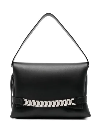Victoria Beckham Chain Pouch Leather Shoulder Bag In Black
