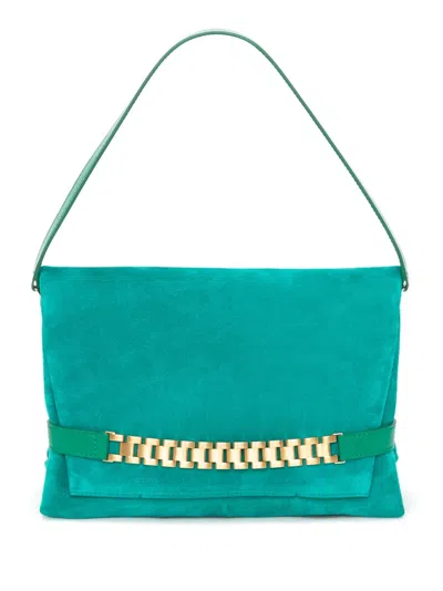 Victoria Beckham Chain-link Detail Tote Bag In Green
