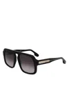 Victoria Beckham Chain Rectangular Sunglasses, 53mm In Black