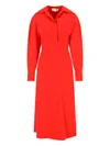 Victoria Beckham Knee Length Dress Long Sleeves In Red