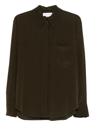 Victoria Beckham Chest-pocket Button-up Shirt In Green