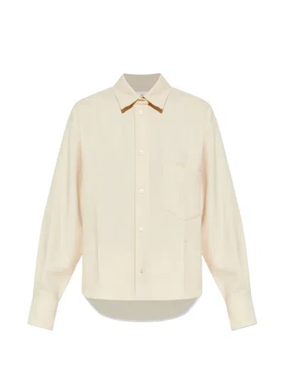 Victoria Beckham Chest-pocket Blouse In Brown