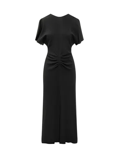 Victoria Beckham Chic Midi Gathered Suit In Black