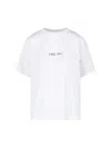 Victoria Beckham White Crewneck T-shirt With Slogan Print On The Front In Cotton Woman In White