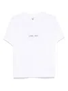Victoria Beckham White Crewneck T-shirt With Slogan Print On The Front In Cotton Woman In White
