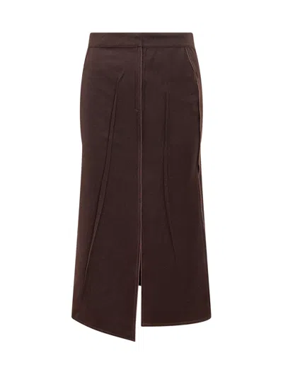 Victoria Beckham Chic Tailored Mini Skirt In Brown