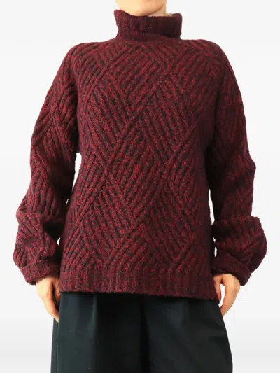 Pre-owned Victoria Beckham Chunky Roll-neck Sweater In Red