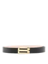 Victoria Beckham Small Leather Belt In Black