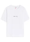 Victoria Beckham White Crewneck T-shirt With Slogan Print On The Front In Cotton Woman In White