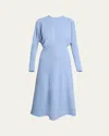 Victoria Beckham Classic Dolman Sleeve Midi Dress In Blue