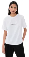 Victoria Beckham White Crewneck T-shirt With Slogan Print On The Front In Cotton Woman In White