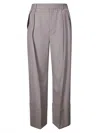Victoria Beckham Classic High-waisted Wool Trousers With Pleats In Grey
