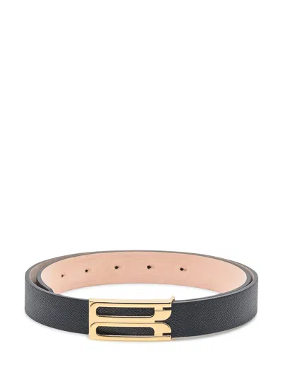 Victoria Beckham Classic Leather Belt In Black