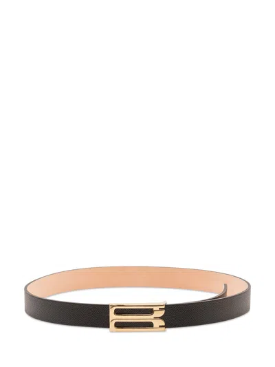 Victoria Beckham Classic Leather Belt In Black