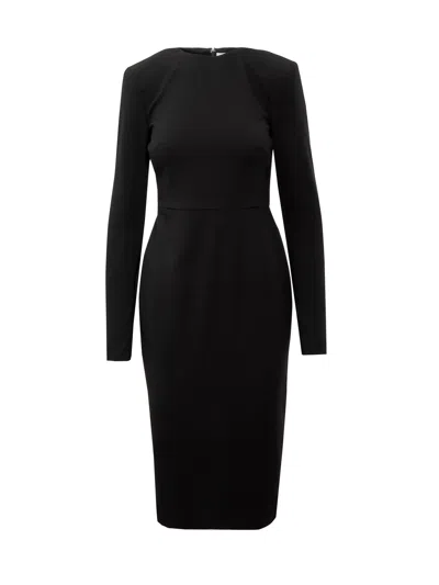 Victoria Beckham Classic T-shirt Fitted Midi Dress In Black