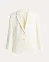Victoria Beckham Classic Tailored Wool-blend Jacket In White