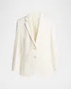 Victoria Beckham Classic Tailored Wool-blend Jacket In White