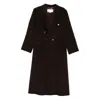 Victoria Beckham Double-breasted Long Coat With Tailored Silhouette In Brown