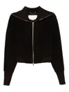 Victoria Beckham Zippered Wool Jacket In Brown