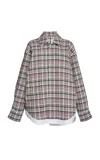 Victoria Beckham Cocoon Oversized Cotton-wool Shirt Jacket In Multi