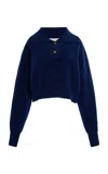 Victoria Beckham Collared Cropped Cotton Sweater