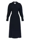Victoria Beckham Collared Long-sleeve Dress In Black