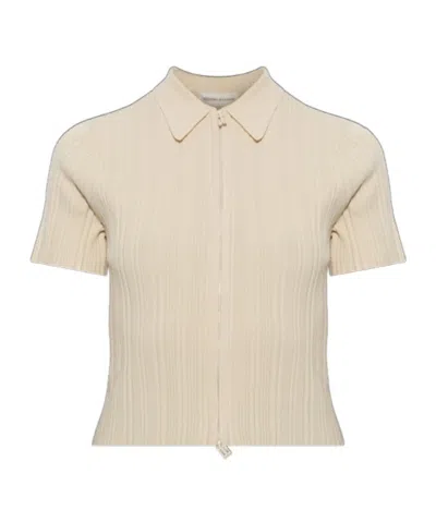 Victoria Beckham Collared Short-sleeved Polo Shirt In Neutral