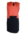 Victoria Beckham Color-block Sleeveless Shift Dress In Multicolor Viscose In Orange