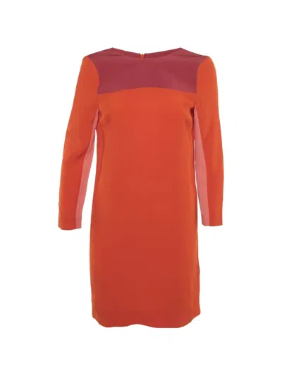 Pre-owned Victoria Beckham Colorblock Mini Dress In Orange