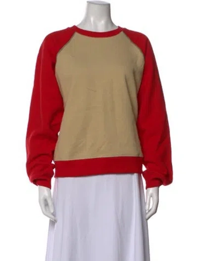 Pre-owned Victoria Beckham Colorblock Pattern Crew Neck Sweater In Red