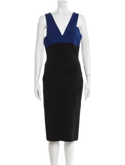 Pre-owned Victoria Beckham Colorblock Pattern Midi Length Dress In Multi