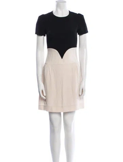 Pre-owned Victoria Beckham Colorblock Pattern Mini Dress In Black