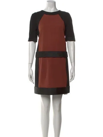 Pre-owned Victoria Beckham Colorblock Pattern Mini Dress In Black
