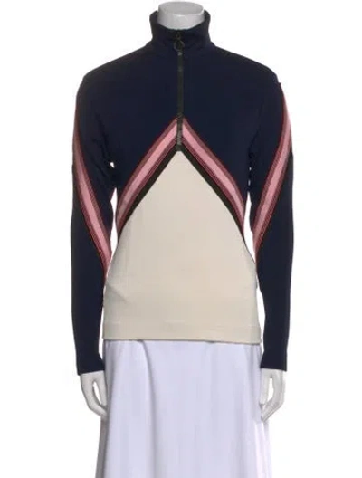 Pre-owned Victoria Beckham Colorblock Pattern Turtleneck Sweatshirt In Multi