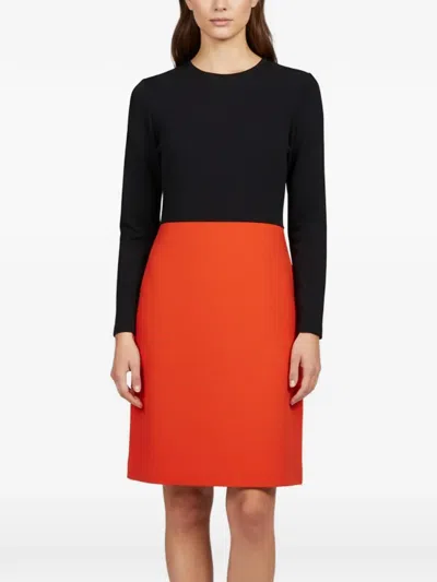 Pre-owned Victoria Beckham Colour-block Mini Dress In Orange