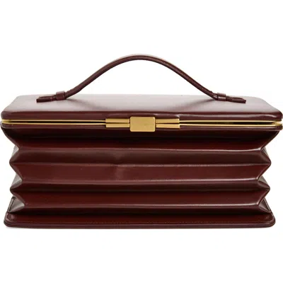 Victoria Beckham Concertina Leather Accordion Clutch In Burgundy