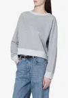 Victoria Beckham Constance Crewneck Sweatshirt In Gray