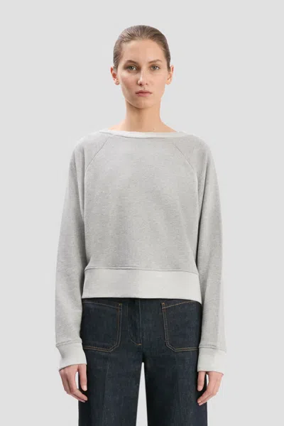 Victoria Beckham Constance Sweatshirt In Grey Marl In Gray