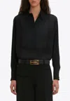 VICTORIA BECKHAM CONTRAST BIB LONG-SLEEVED SHIRT