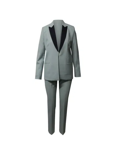 Pre-owned Victoria Beckham Contrast-lapel Suit In Gray