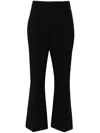Victoria Beckham Rib Detail Cropped Trouser In Black