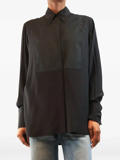 Pre-owned Victoria Beckham Contrast-panel Shirt In Black