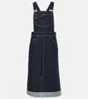 Victoria Beckham Convertible Denim Midi Skirt In Blue