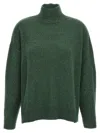Victoria Beckham Cut-out Back Detail Knit Turtleneck In Green